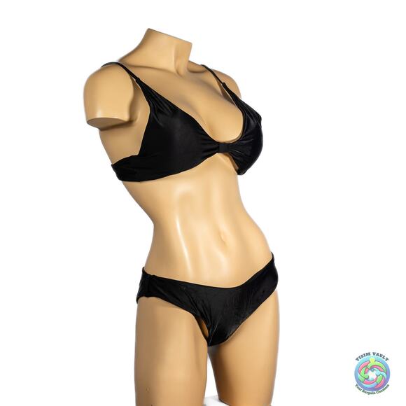 Zaful Black High Cut Bikini, L, V Neck, Push-Up NWT 🖤 - Picture 2 of 8